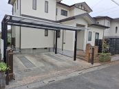 カーポート（スカイリード）フェンス取付工事の施工写真1
